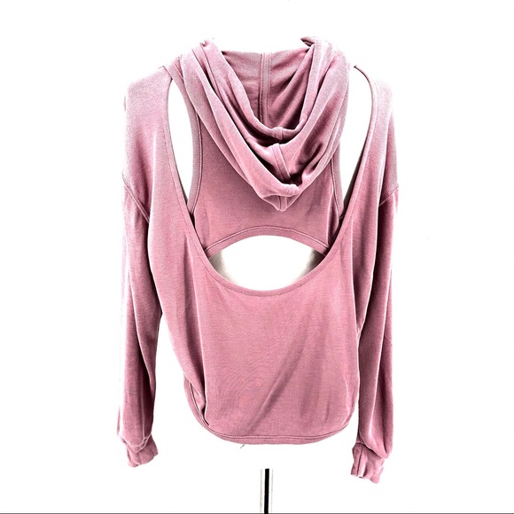 Free People Pink Back Into It Cutout Hoodie - Picture 5 of 9